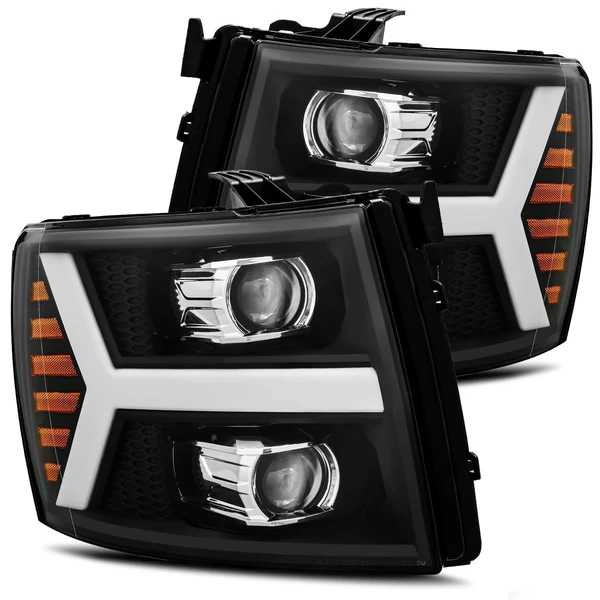 Fits 07-13 Chevrolet Silverado PRO-Series Halogen Projector Headlights Black