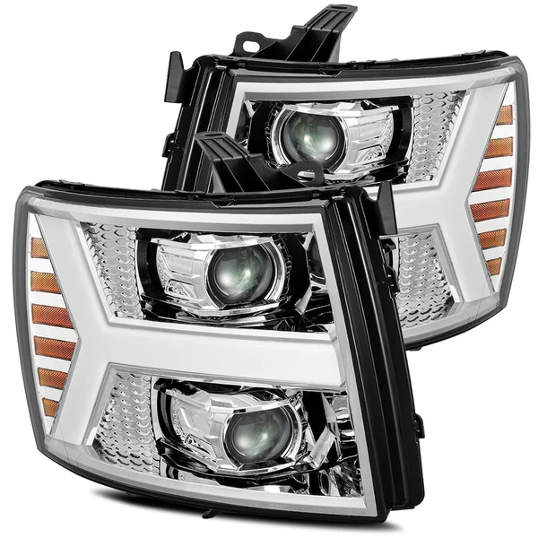 Fits 07-13 Chevrolet Silverado PRO-Series Halogen Projector Headlights Chrome