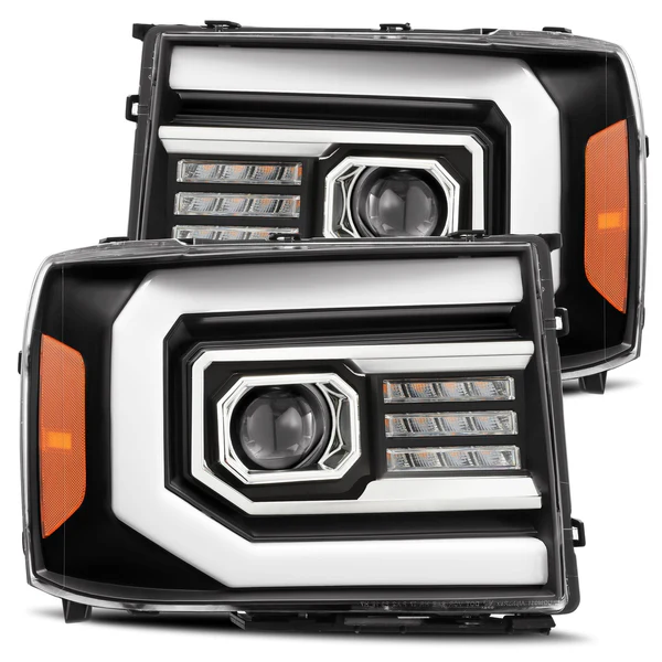 Fits 07-13 GMC Sierra PRO-Series Halogen Projector Headlights Black