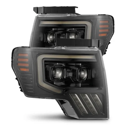 Fits 09-14 Ford F150 MKII PRO-Series Halogen Projector Headlights Alpha-Black