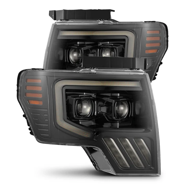 Fits 09-14 Ford F150 MKII PRO-Series Halogen Projector Headlights Alpha-Black