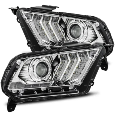 Fits 10-12 Ford Mustang PRO-Series Halogen Projector Headlights Chrome