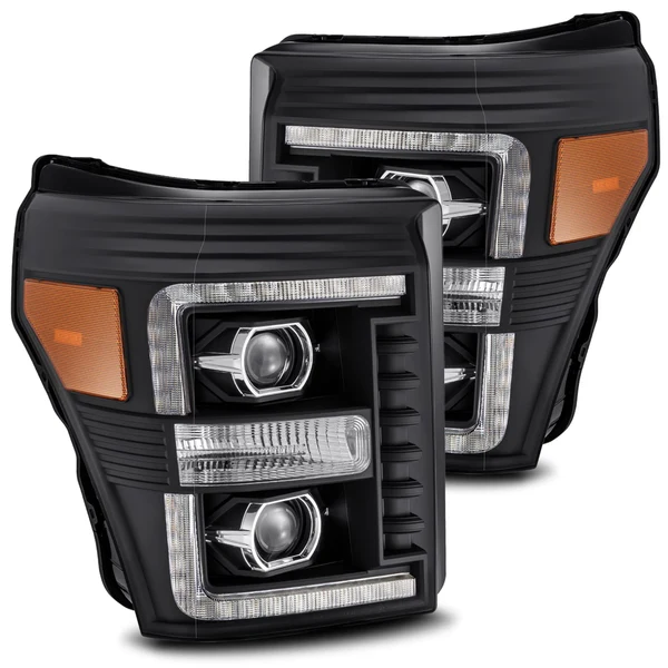 Fits 11-16 Ford Super Duty PRO-Series Halogen Projector Headlights Black