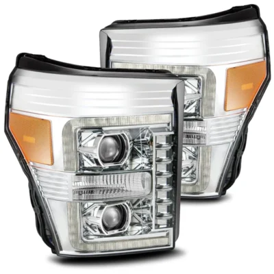 Fits 11-16 Ford Super Duty PRO-Series Halogen Projector Headlights Chrome
