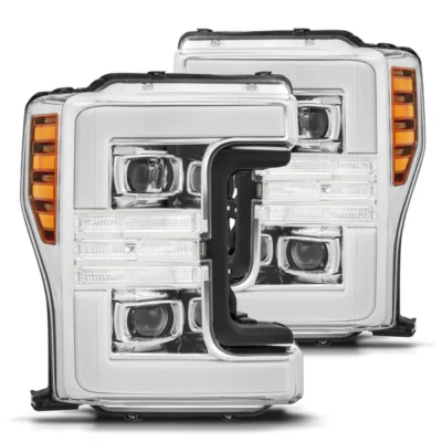 Fits 17-19 Ford Super Duty PRO-Series Halogen Projector Headlights Chrome
