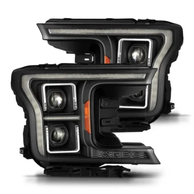 Fits 18-20 Ford F150 (MK II 14th Gen Style) PRO-Series Halogen Projector Headlights Black