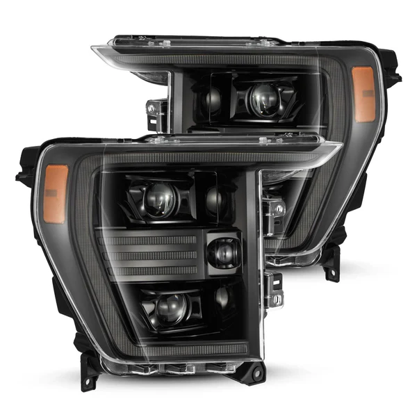 Fits 21-23 Ford F150 PRO-Series Halogen Projector Headlights Alpha-Black