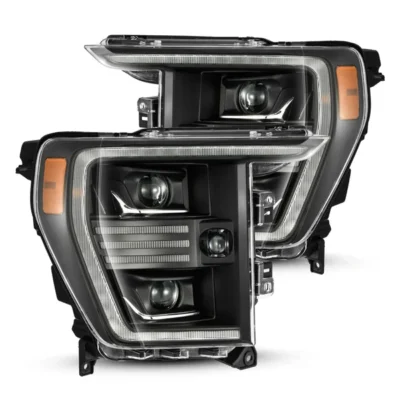Fits 21-23 Ford F150 PRO-Series Halogen Projector Headlights Black
