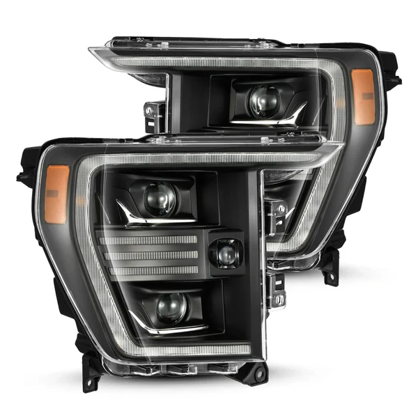 Fits 21-23 Ford F150 PRO-Series Halogen Projector Headlights Black