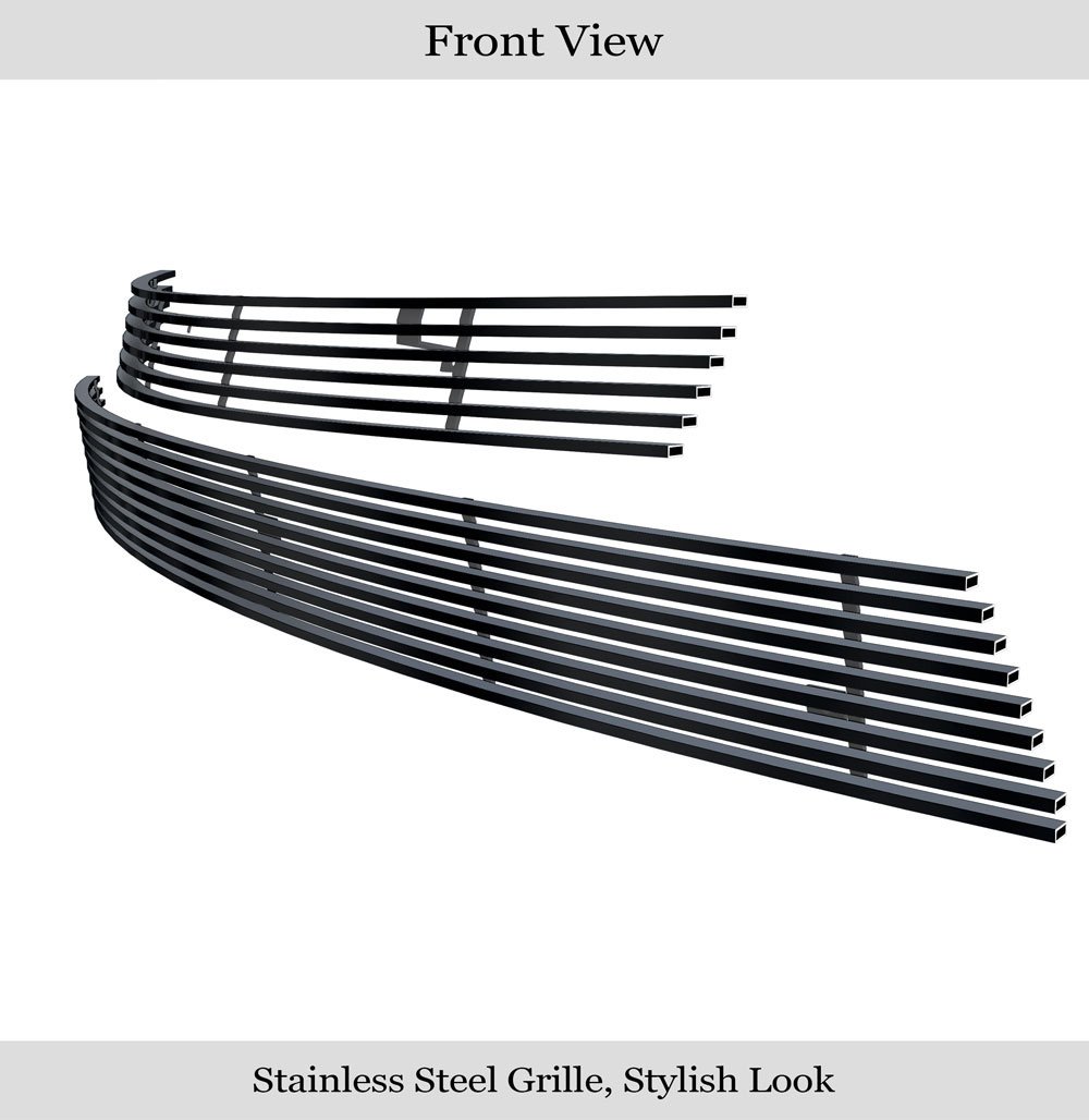 Fits 	 2014-2015 Chevy Camaro LS/LT With RS Package Main Upper + Lower Bumper Black Stainless Steel Billet Grille