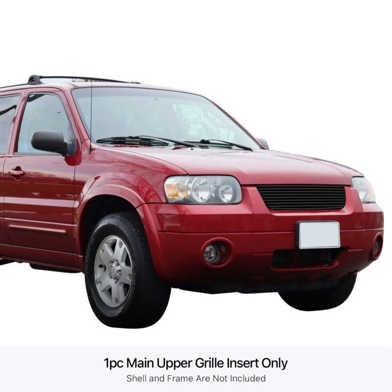 Fits 2005-2007 Ford Escape Main Upper Black Stainless Steel Billet Grille - Image 3