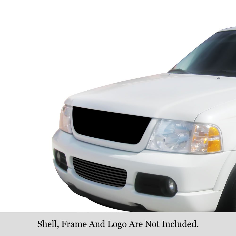 Fits 2002-2005 Ford Explorer Not For Sport and Sport Trac Lower Bumper Black Stainless Steel Billet Grille - Image 3