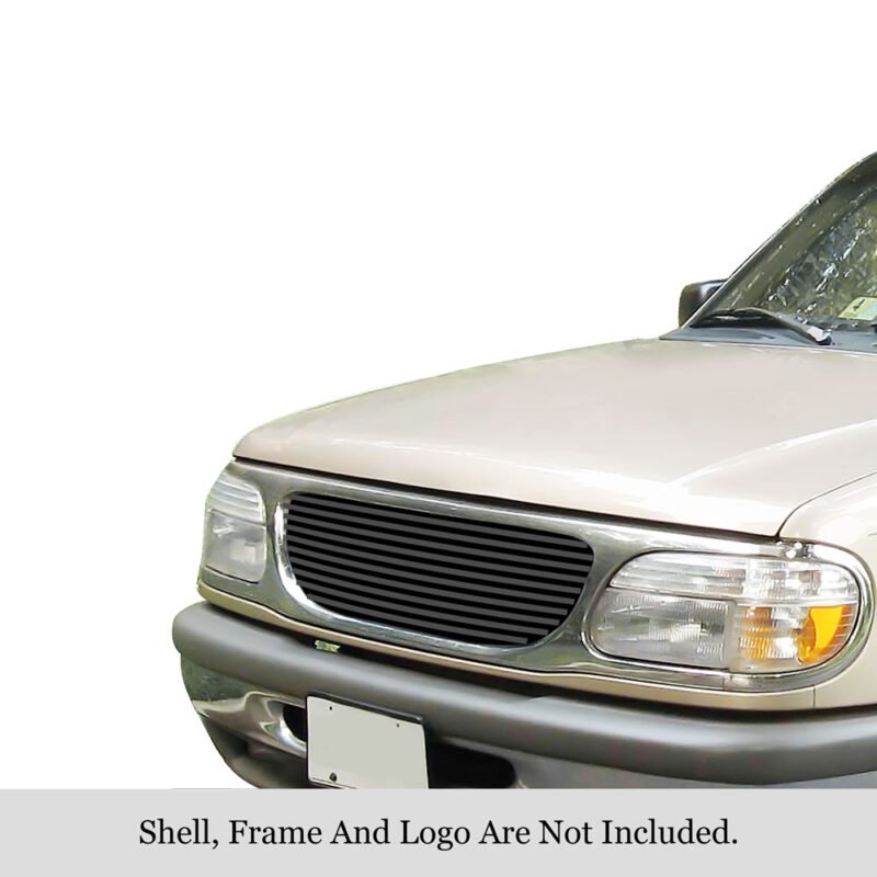 Fits 1995-2001 Ford Explorer Main Upper Black Stainless Steel Billet Grille - Image 3
