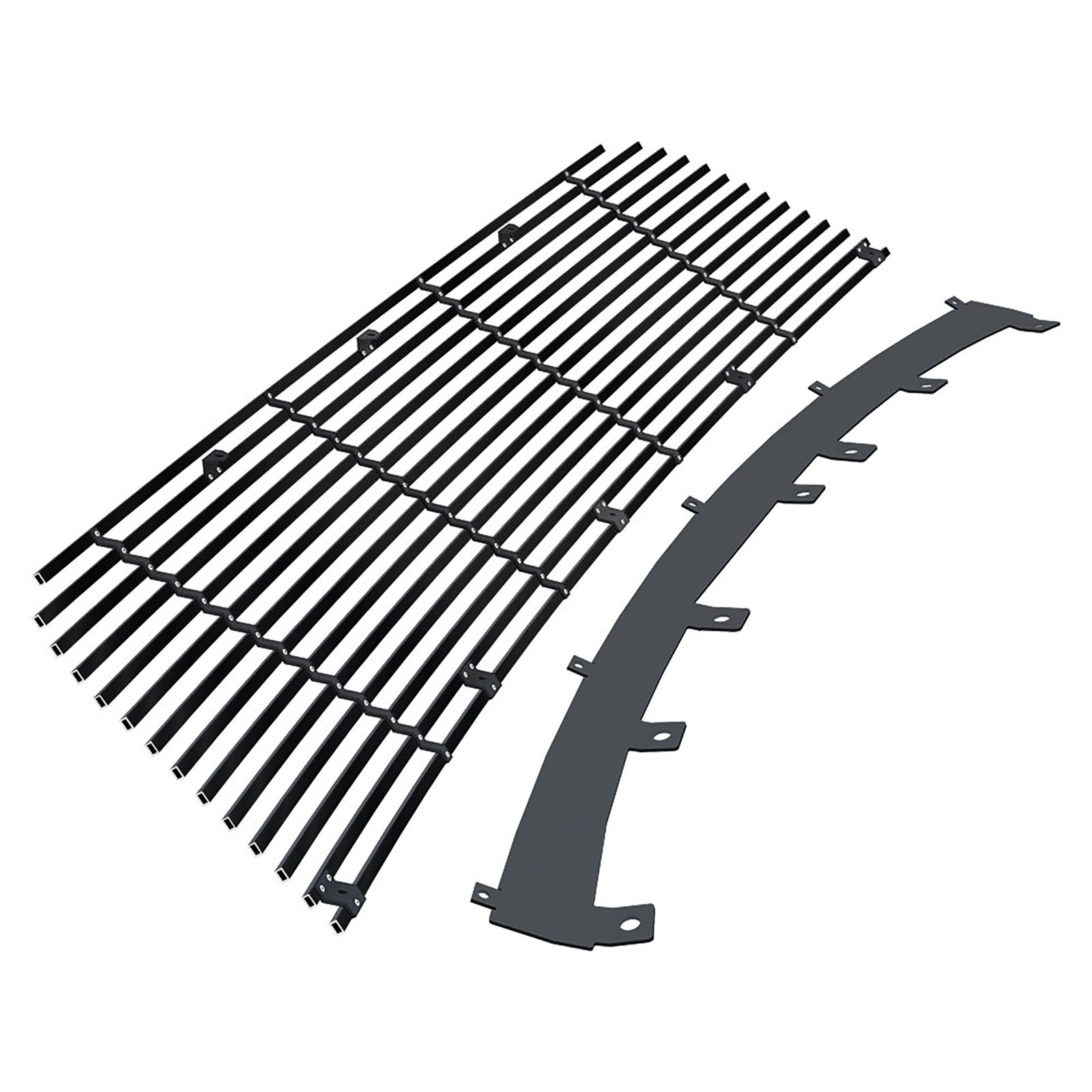 Fits 2016-2019 Ford Explorer Main Upper Black Stainless Steel Billet Grille - Image 2