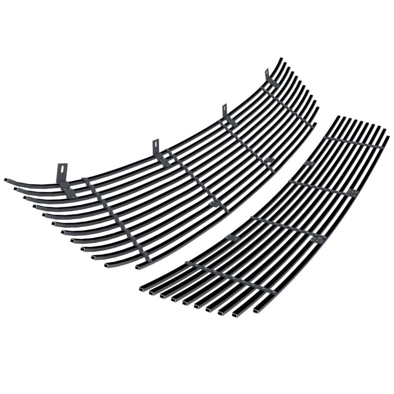 Fits 2006-2009 Ford Fusion Main Upper + Lower Bumper Black Stainless Steel Billet Grille - Image 2
