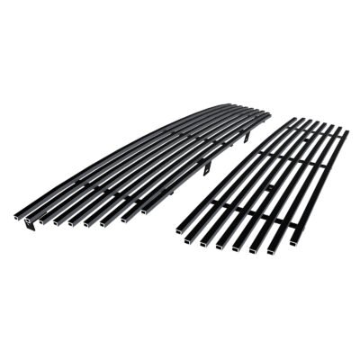 Fits 2005-2007 Ford Escape Main Upper + Lower Bumper Black Stainless Steel Billet Grille