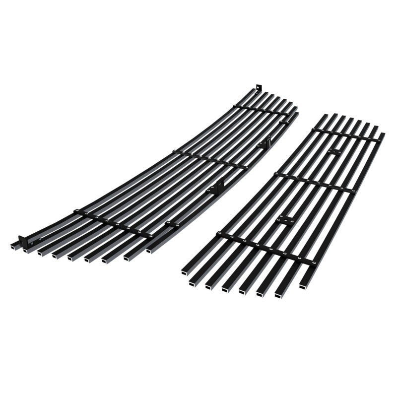 Fits 2005-2007 Ford Escape Main Upper + Lower Bumper Black Stainless Steel Billet Grille - Image 2