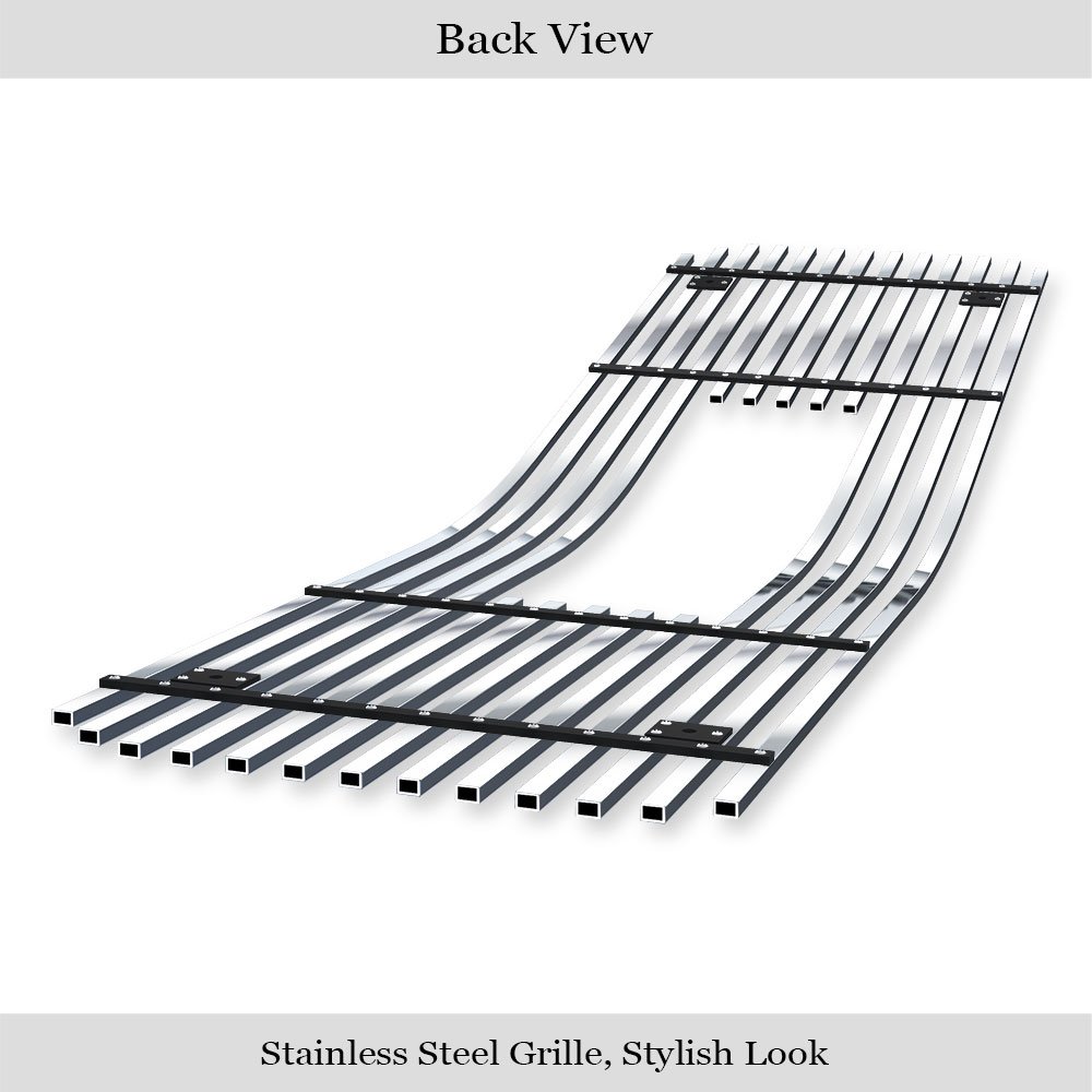 Fits 1994-1998 GMC C/K Pickup with Stacked Lights/1994-1999 GMC Suburban Composite Plastic Lights/1994-1998 GMC Yukon Main Upper Stainless Steel Billet Grille - Image 2