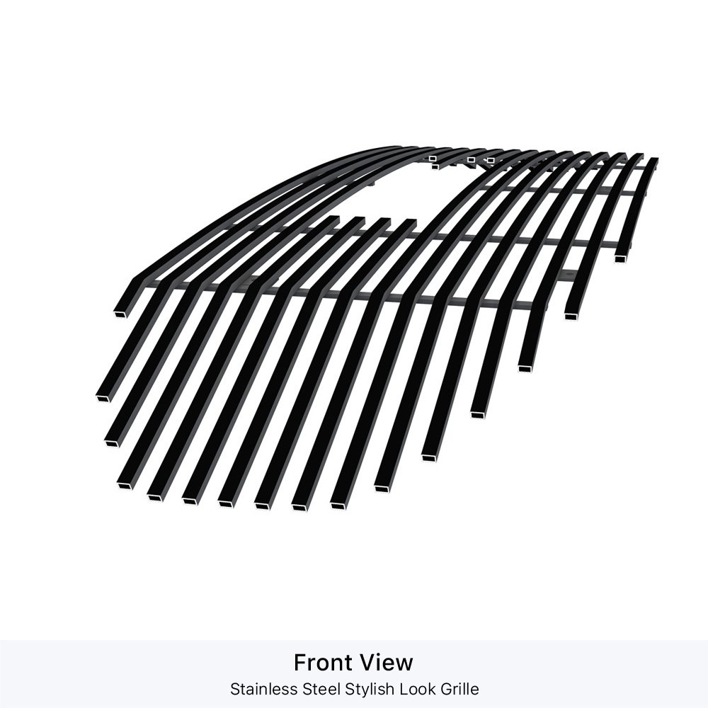 Fits 2018-2021 GMC Terrain Nor for Denali Logo Show Main Upper Black Stainless Steel Billet Grille