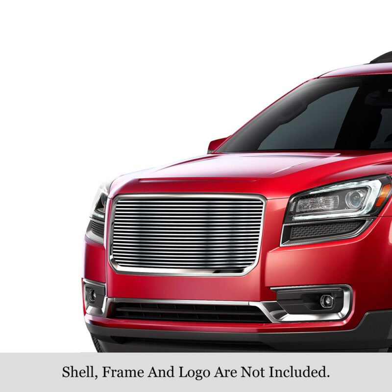 Fits 2013-2016 GMC Acadia With Logo Cover Main Upper Stainless Steel Billet Grille - Image 3