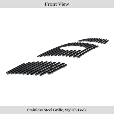 Fits 2004-2007 Nissan Armada With Logo Show/2004-2006 Nissan Titan With Logo Show/2007-2007 Nissan Titan Classic Model; With Logo Show Main Upper Black Stainless Steel Billet Grille