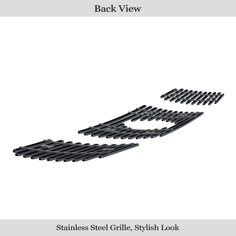 Fits 2004-2007 Nissan Armada With Logo Show/2004-2006 Nissan Titan With Logo Show/2007-2007 Nissan Titan Classic Model; With Logo Show Main Upper Black Stainless Steel Billet Grille - Image 2