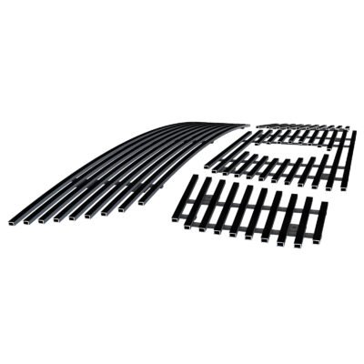 Fits 2008-2015 Nissan Armada Logo Show Main Upper + Lower Bumper Black Stainless Steel Billet Grille