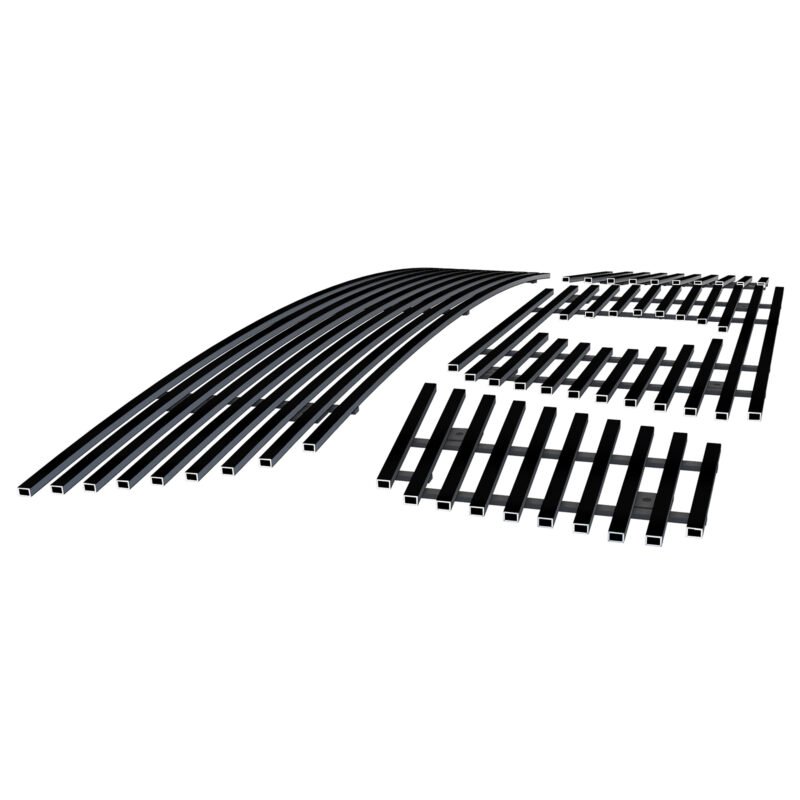 Fits 2008-2015 Nissan Armada Logo Show Main Upper + Lower Bumper Black Stainless Steel Billet Grille
