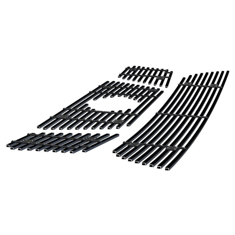 Fits 2008-2015 Nissan Armada Logo Show Main Upper + Lower Bumper Black Stainless Steel Billet Grille - Image 2