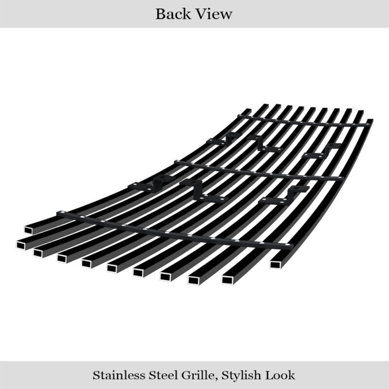 Fits 2004-2007 Nissan Armada /2004-2015 Nissan Titan Lower Bumper Black Stainless Steel Billet Grille - Image 2