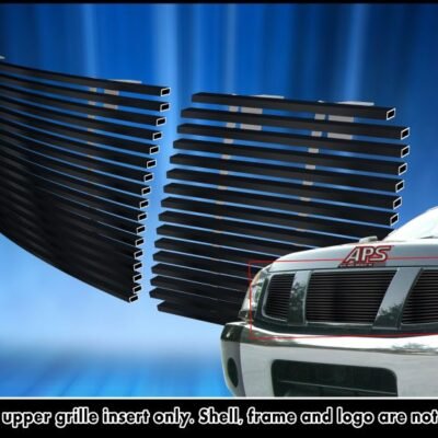Fits 2004-2007 Nissan Armada /2004-2007 Nissan Titan Main Upper Black Stainless Steel Billet Grille