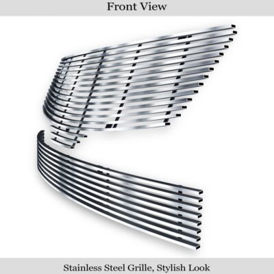 Fits 2007-2009 Nissan Altima Sedan Main Upper + Lower Bumper Stainless Steel Billet Grille