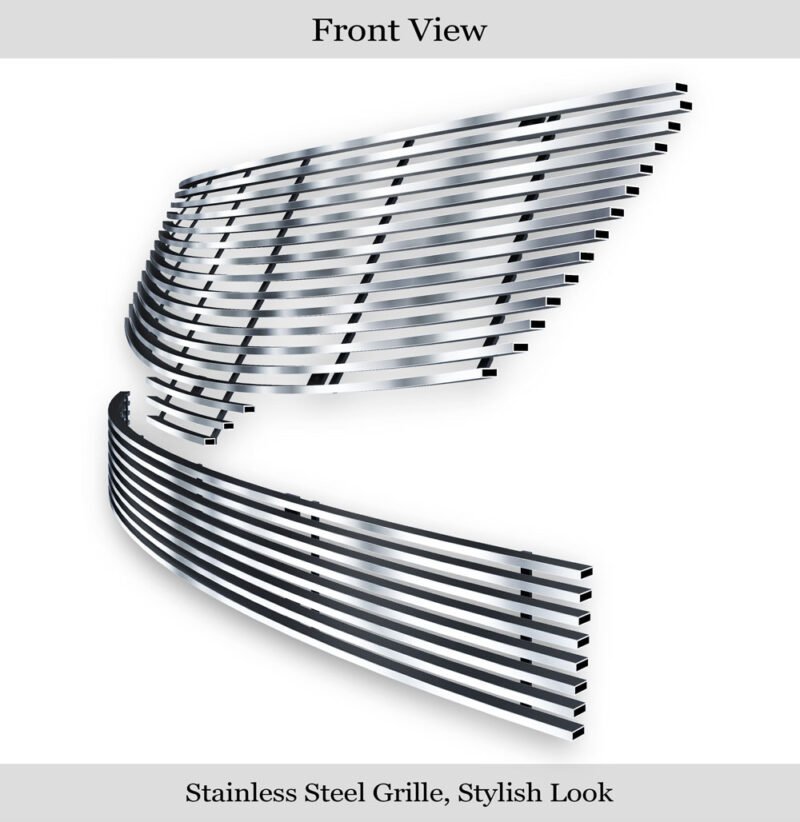 Fits 2007-2009 Nissan Altima Sedan Main Upper + Lower Bumper Stainless Steel Billet Grille