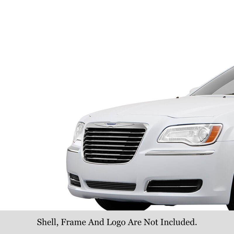 Fits 2011-2014 Chrysler 300 (Not For SRT8 And John Varvatos Limited Edition)/2011-2014 Chrysler 300C (Not For SRT8 And John Varvatos Limited Edition) Lower Bumper Black Stainless Steel Billet Grille - Image 3