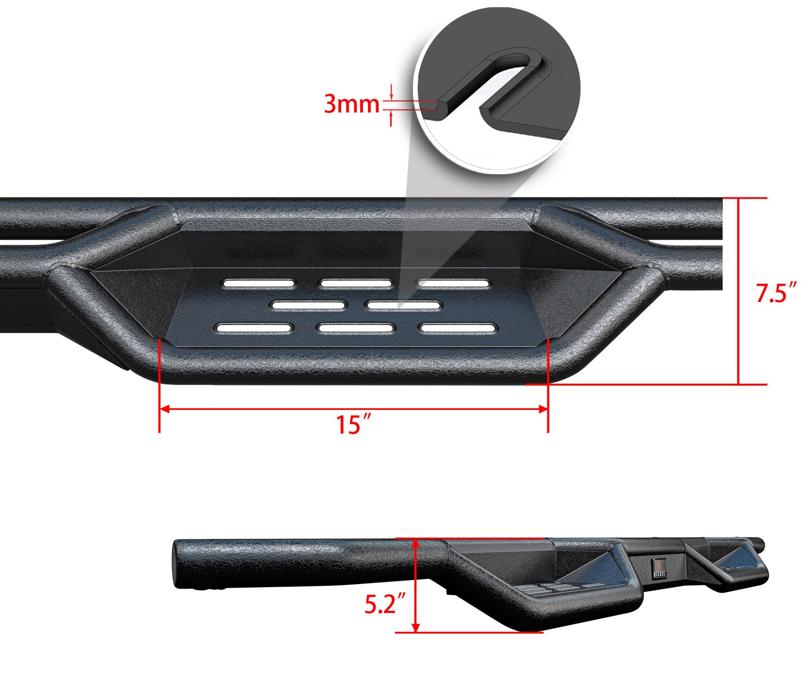 Fits 2004-2025 Nissan Titan King Cab (Excl.2016 models) 2017-2019 Nissan Titan XD King Cab Both Sides Side Armor - Image 4