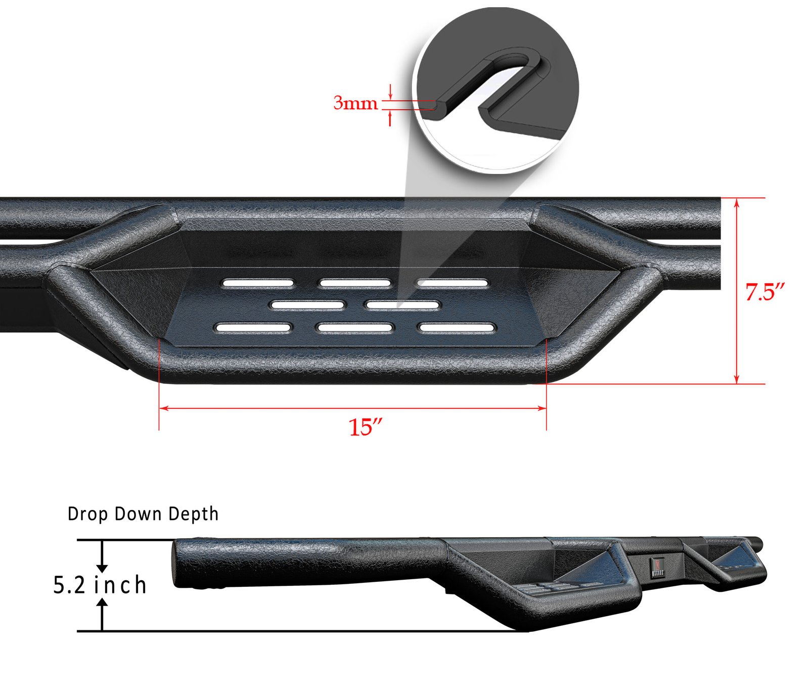 Fits 2005-2024 Nissan Frontier King Cab 2005-2012 Suzuki Equator Extra Cab Both Sides Side Armor - Image 3