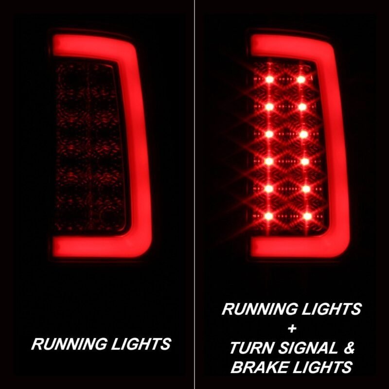 Fits GMC Sierra 1500 07-13 2500HD/3500HD 07-14 (does not fit 3500HD Dually Models) Version 2 Light Bar LED Tail Lights - Black Smoke - Image 8