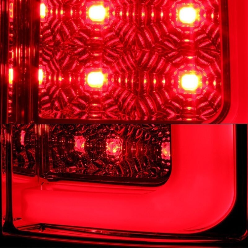 Fits GMC Sierra 1500 07-13 2500HD/3500HD 07-14 (does not fit 3500HD Dually Models) Version 2 Light Bar LED Tail Lights - Red Clear - Image 5