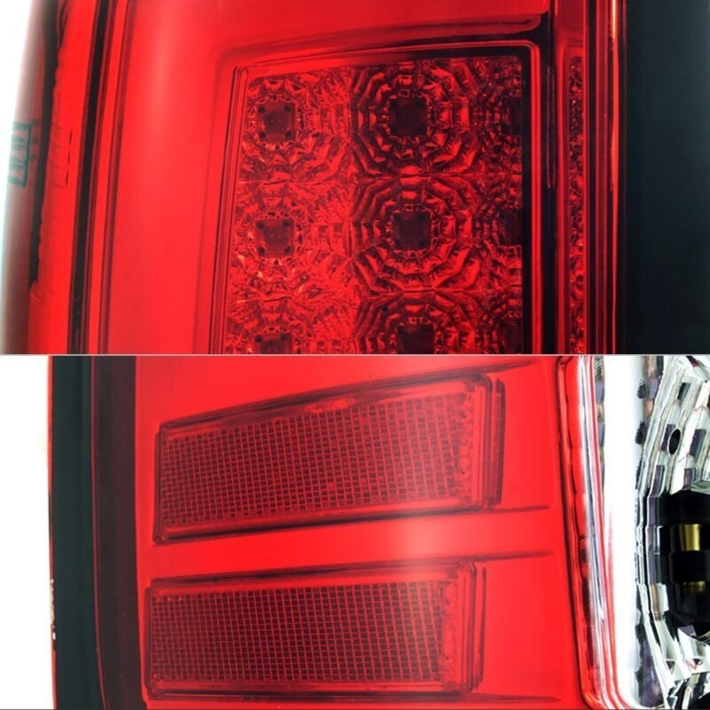 Fits GMC Sierra 1500 07-13 2500HD/3500HD 07-14 (does not fit 3500HD Dually Models) Version 2 Light Bar LED Tail Lights - Red Clear - Image 4