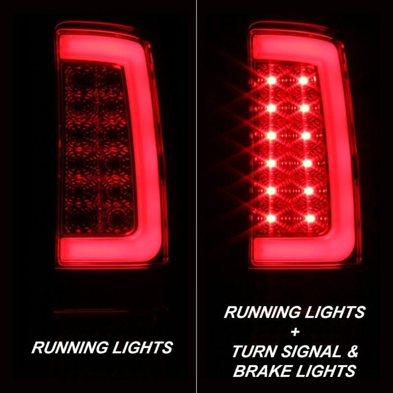 Fits GMC Sierra 1500 07-13 2500HD/3500HD 07-14 (does not fit 3500HD Dually Models) Version 2 Light Bar LED Tail Lights - Red Clear - Image 8