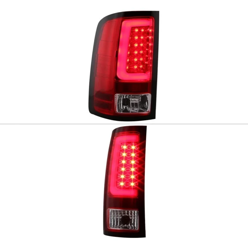 Fits GMC Sierra 1500 07-13 2500HD/3500HD 07-14 (does not fit 3500HD Dually Models) Version 2 Light Bar LED Tail Lights - Red Clear - Image 6