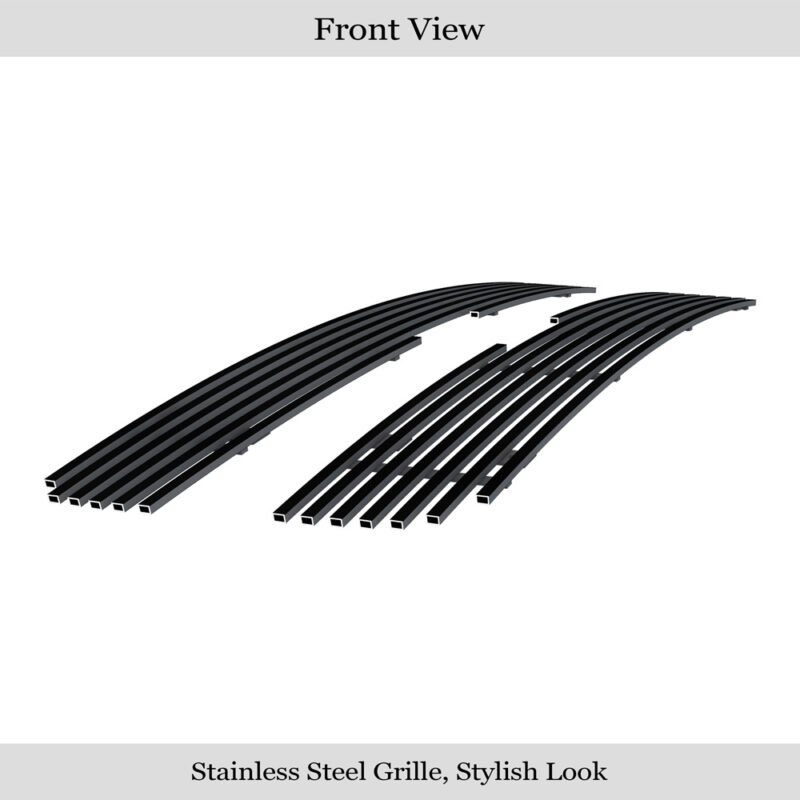 Fits 2005-2008 Chevy Uplander Main Upper Black Stainless Steel Billet Grille
