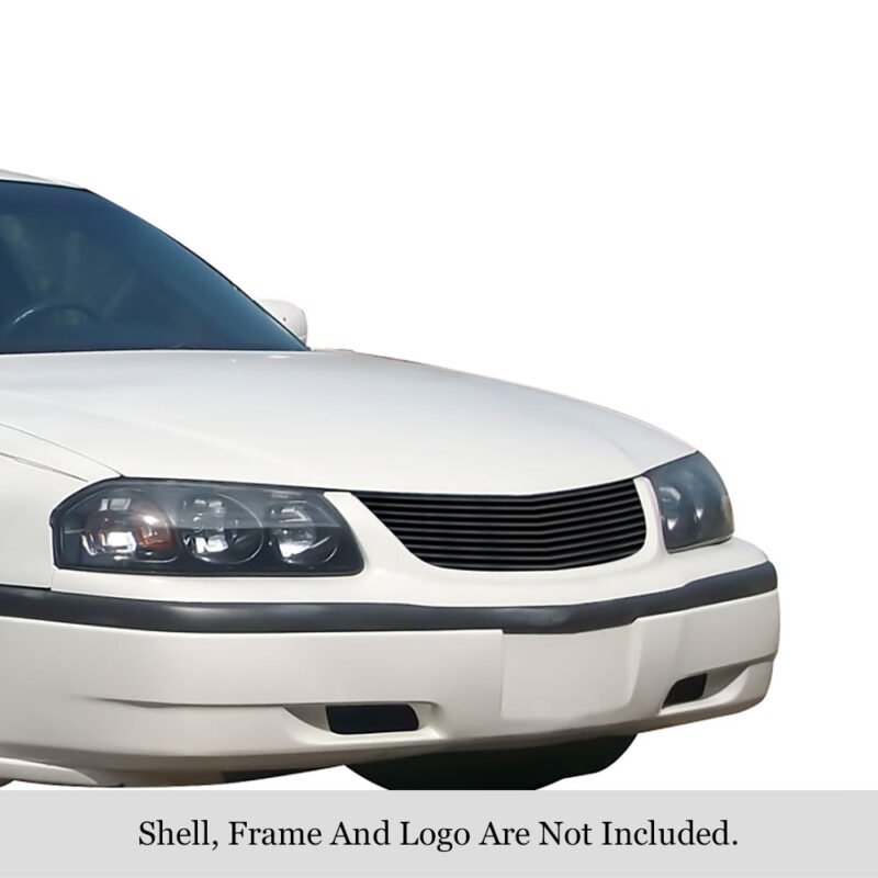 Fits 2000-2005 Chevy Impala Main Upper Black Stainless Steel Billet Grille - Image 2