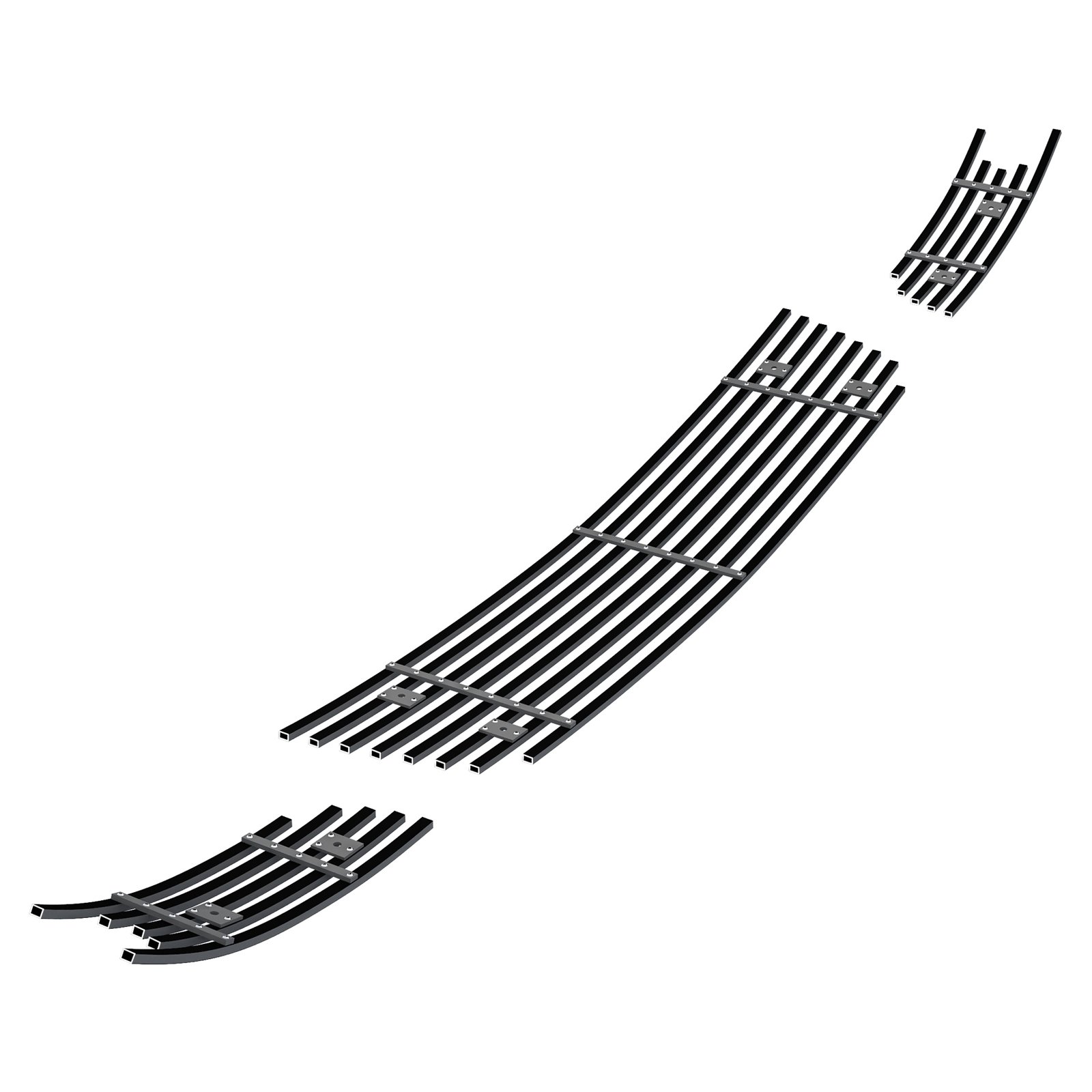 Fits 2006-2013 Chevy Impala With Fog Light /2014-2016 Chevy Impala Limited Model Only With Fog Light Lower Bumper Black Stainless Steel Billet Grille - Image 2