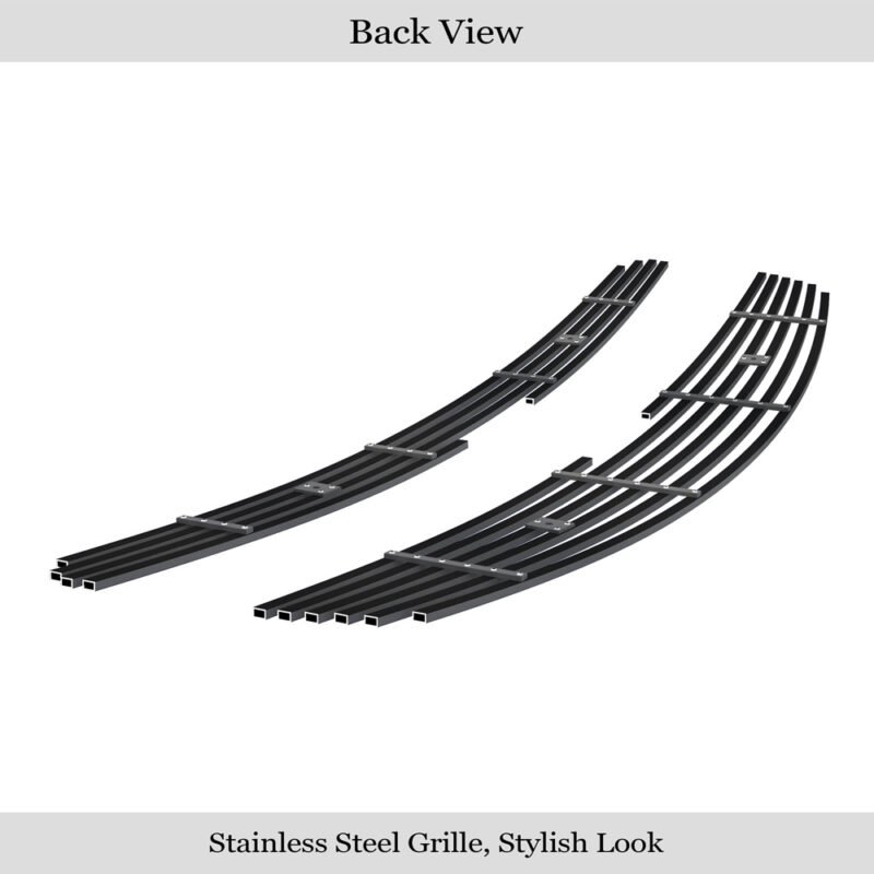 Fits 2013 Chevy Malibu Main Upper Black Stainless Steel Billet Grille - Image 2