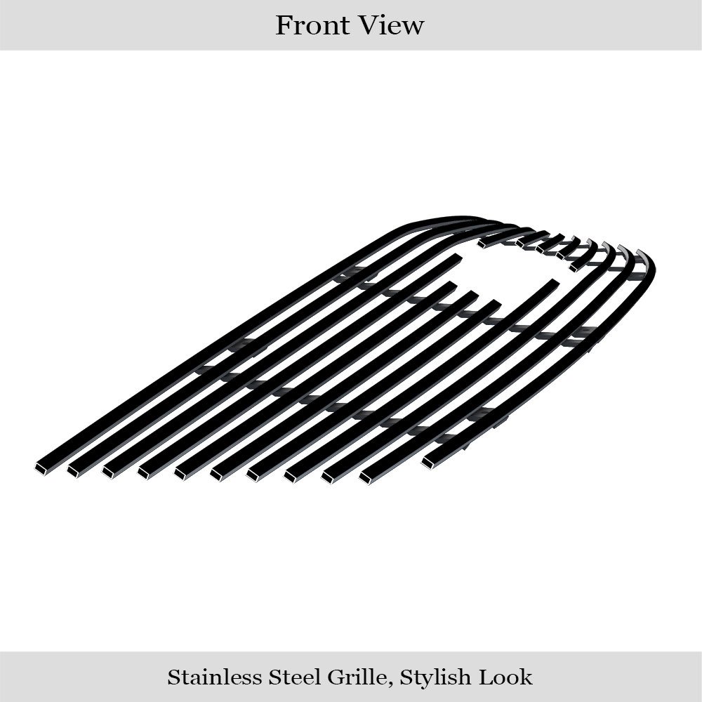 Fits 2013-2017 Chevy Traverse Logo Show Main Upper Black Stainless Steel Billet Grille