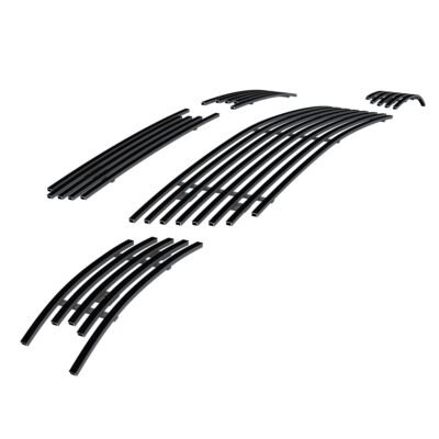 Fits 2006-2013 Chevy Impala With Fog Light /2014-2016 Chevy Impala Limited Model Only With Fog Light Main Upper + Lower Bumper Black Stainless Steel Billet Grille