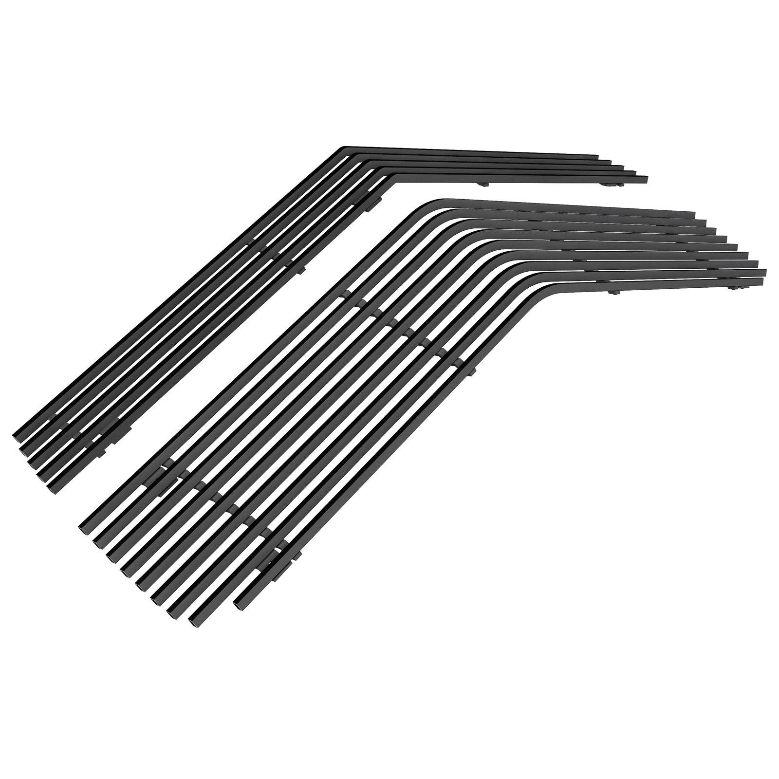 Fits 1978-1981 Chevy Camaro Main Upper + Lower Bumper Black Stainless Steel Billet Grille