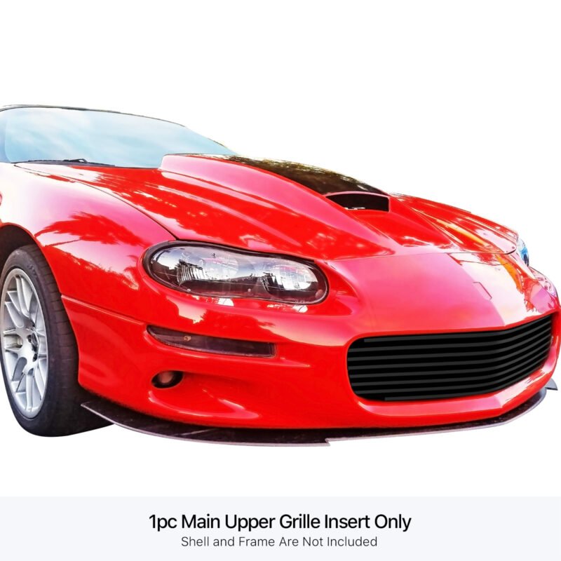 Fits 1998-2003 Chevy Camaro Main Upper Black Stainless Steel Billet Grille - Image 3