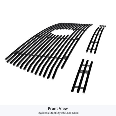 Fits 2010-2013 Toyota Tundra Main Upper + Lower Bumper Black Stainless Steel Billet Grille